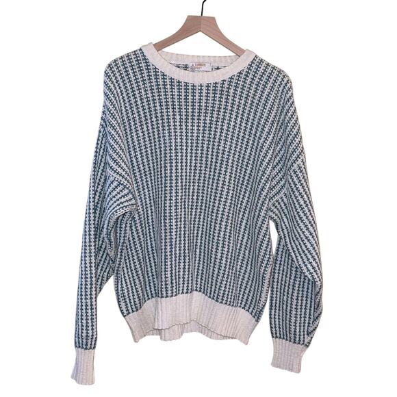 VNTG LONDON FOG large knit crewneck grandpa sweater XL cabincore cozy - Picture 1 of 5